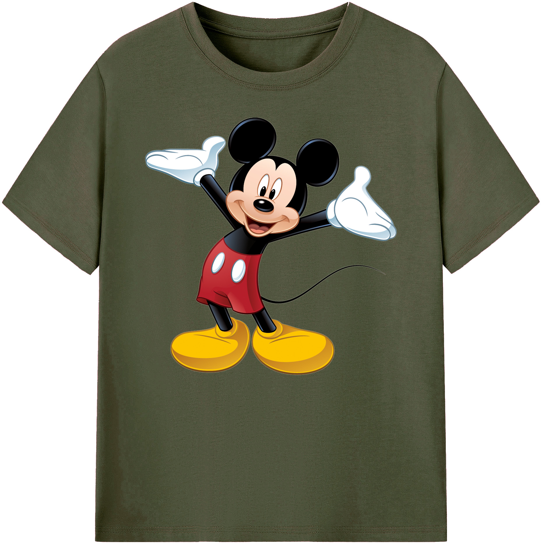 ミッキーマウス Mickey Mouse 綿100％ メンズ半袖Tシャツ｜肌触りやわらか＆通気性